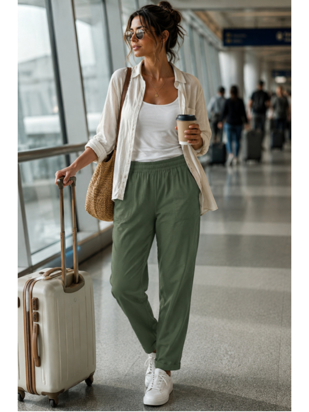 Eddie Bauer Olive Green Relaxed Track Pants